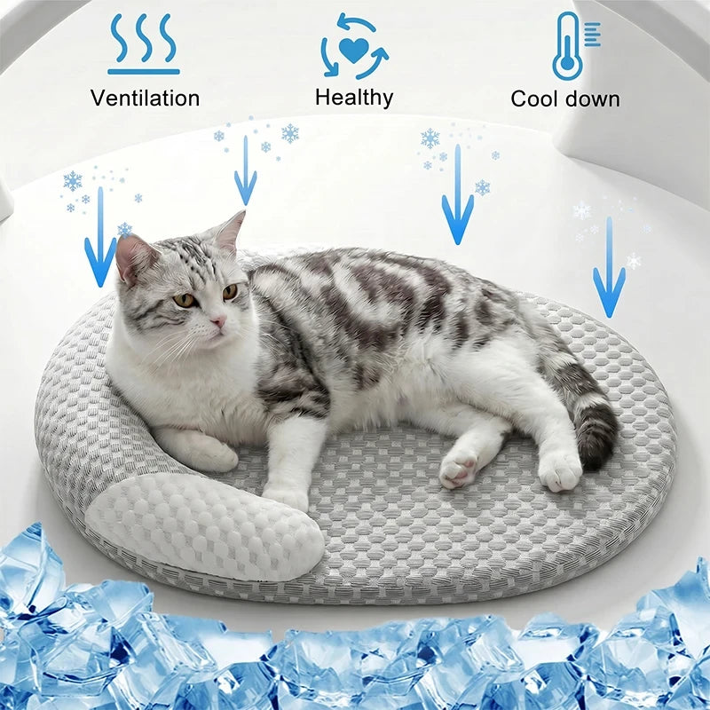 Breathable Ice Silk Cooling Pet Bed