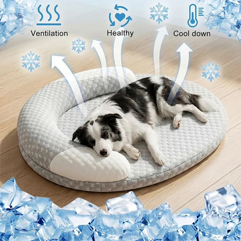 Breathable Ice Silk Cooling Pet Bed