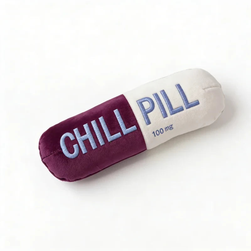 "Chill Pill"  Plush Dog Chew Toy