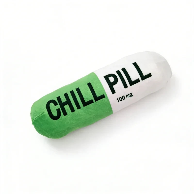"Chill Pill"  Plush Dog Chew Toy