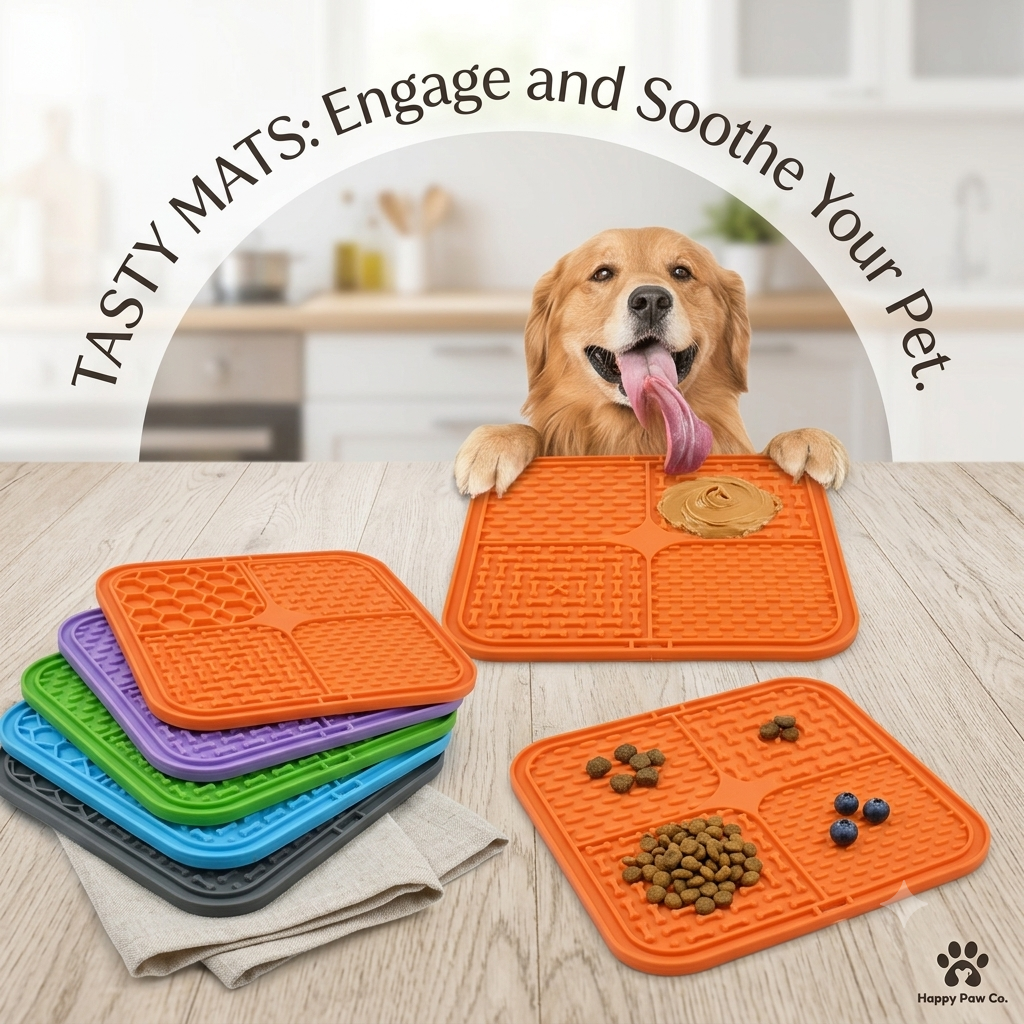 Silicone Dog Lick Mat — Slow Feeder & Anxiety Relief Pad
